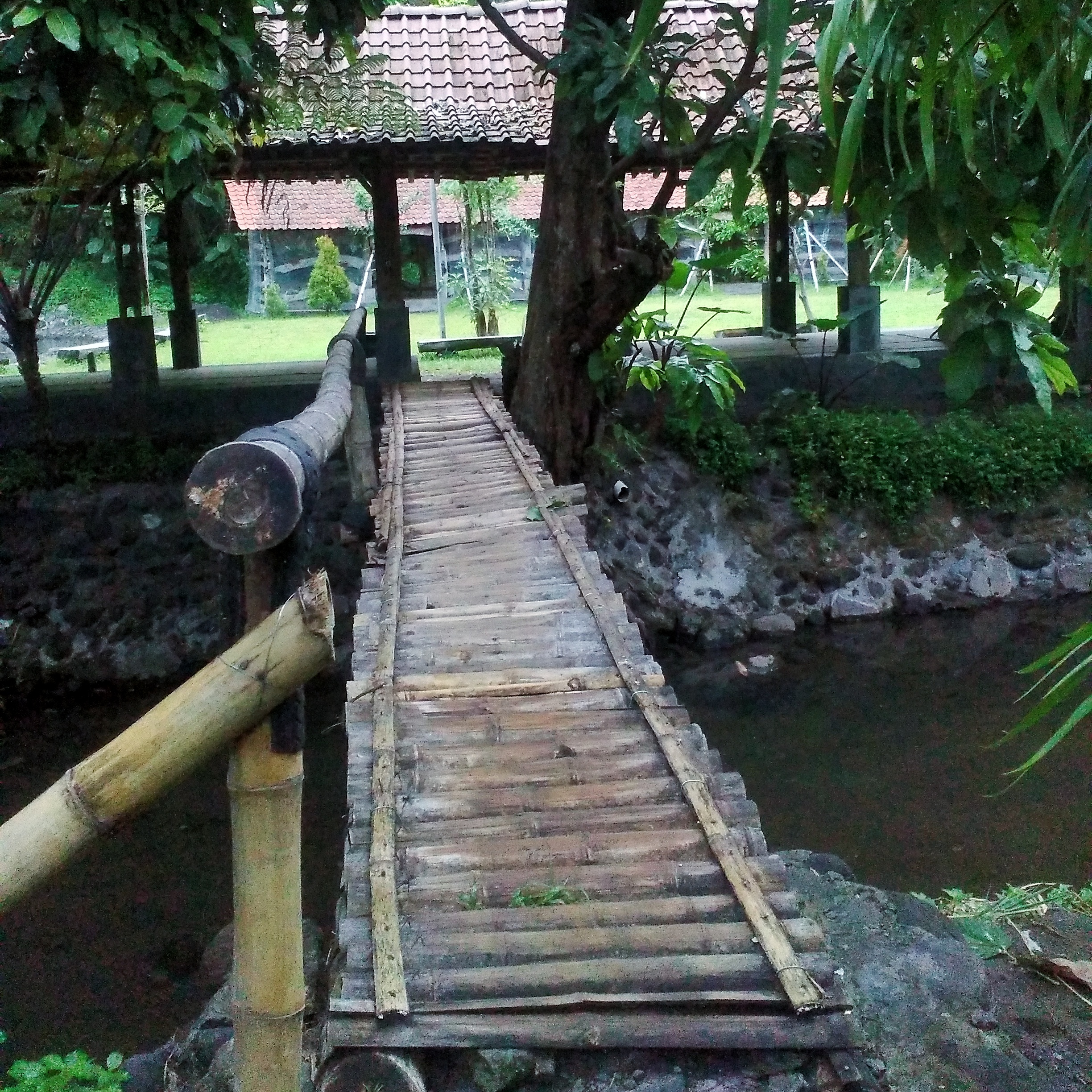 Jembatan Bambu Penghubung Bagian Depan dan Pekarangan Belakang