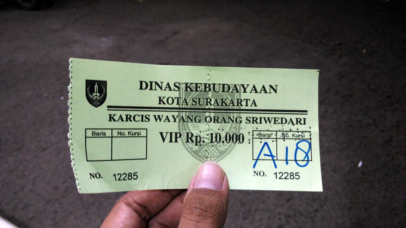 Tiket VIP seharga 10.000 rupiah. - Dokpri @ikromzzzt